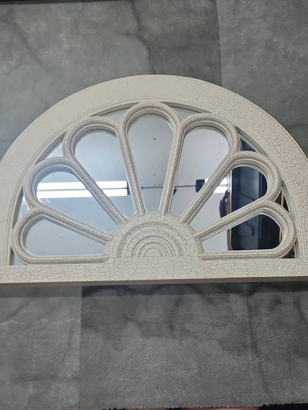 Vtg Home Interiors Cream Arched Sunburst Wall Mirror